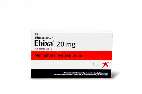 Абикса, Эбикса, Ebixa, мемантин акатинол, 20 мг 28 таблеток